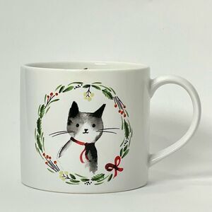 Jingle Cat Holiday Christmas Ceramic Coffee Mug‎ 14oz Watercolor